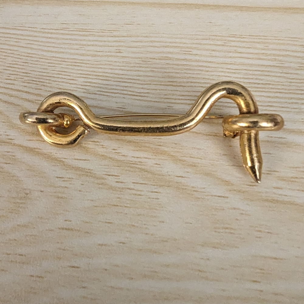 Gold Hook and Eye Latch Pin